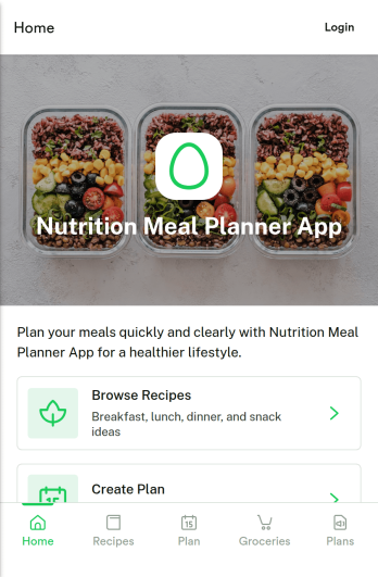 Nutrition Meal Planner App Template