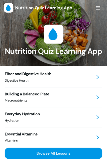 Nutrition Quiz Learning App Template