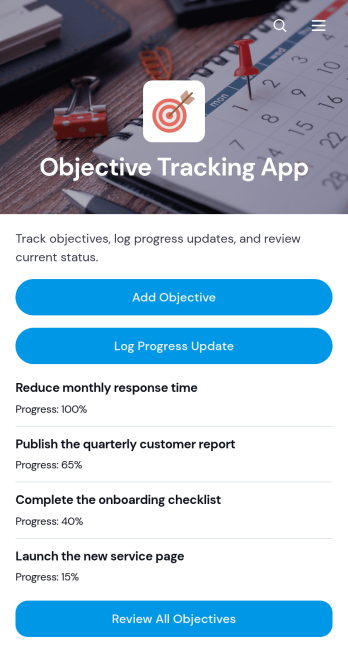 Objective Tracking App Template