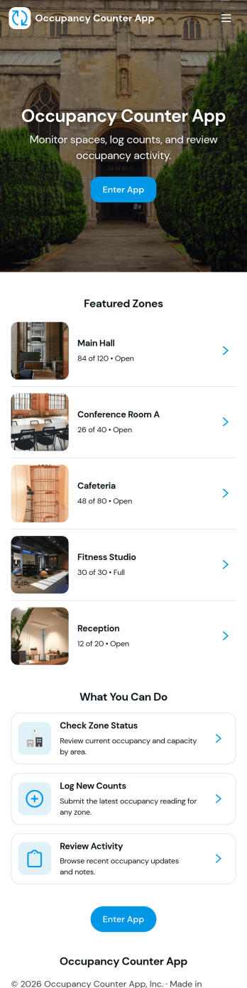 Occupancy Counter App Template