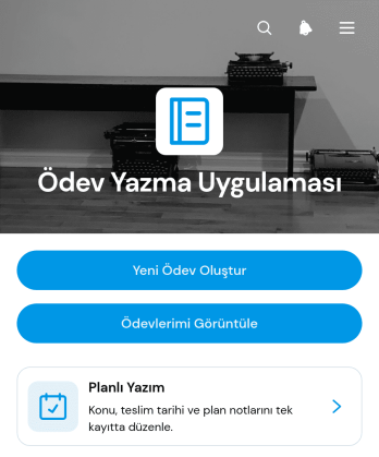 Ödev Yazma Uygulama Șablonu