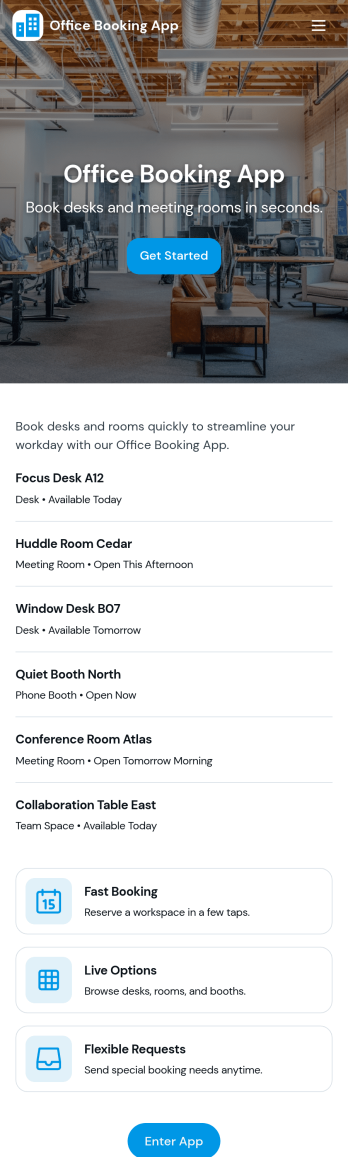 Office Booking App Template