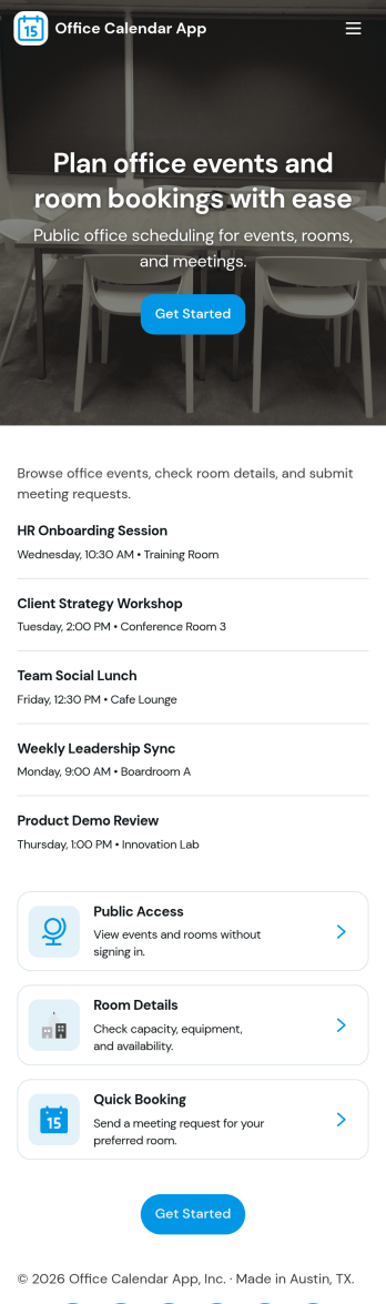 Office Calendar App Template
