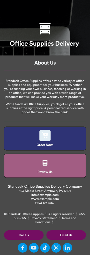 Office Supplies Delivery App Template