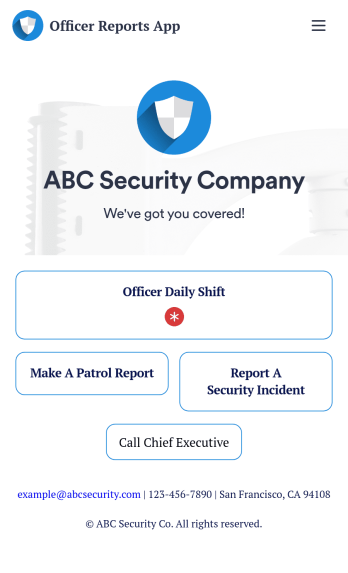 Officer Reports App Template