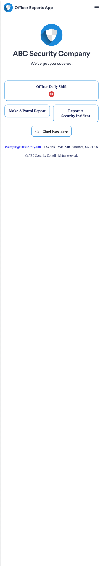 Officer Reports App Template