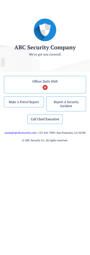 Officer Reports App Template
