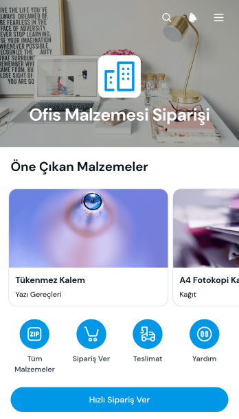 Ofis Malzemeleri Sipariş Uygulama Șablonu