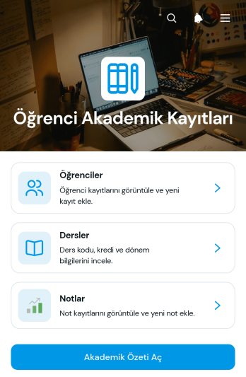 Öğrenci Akademik Kayıtları Uygulama Șablonu