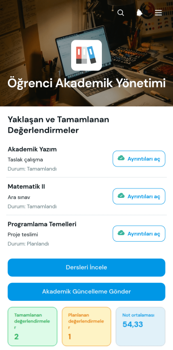 Öğrenci Akademik Yönetim Uygulama Șablonu