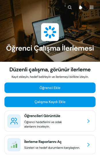 Öğrenci Çalışma İlerlemesi Uygulama Șablonu