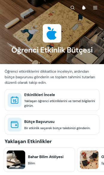 Öğrenci Etkinliği Bütçe Uygulama Șablonu
