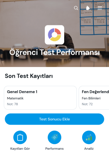 Öğrenci Test Performansı Uygulama Șablonu