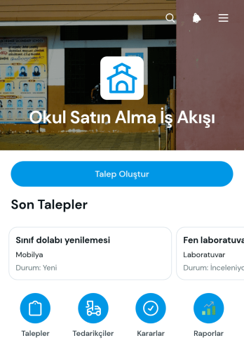 Okul Satın Alma İş Akışı Uygulama Șablonu