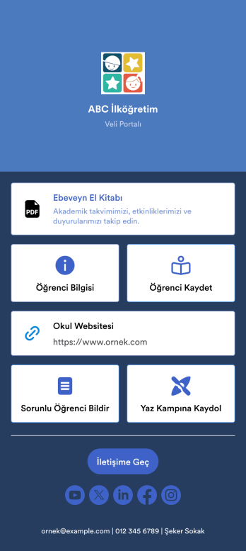 Okul Veli Uygulaması Template