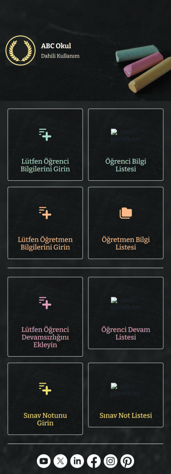 Okul Yönetimi Uygulaması Template