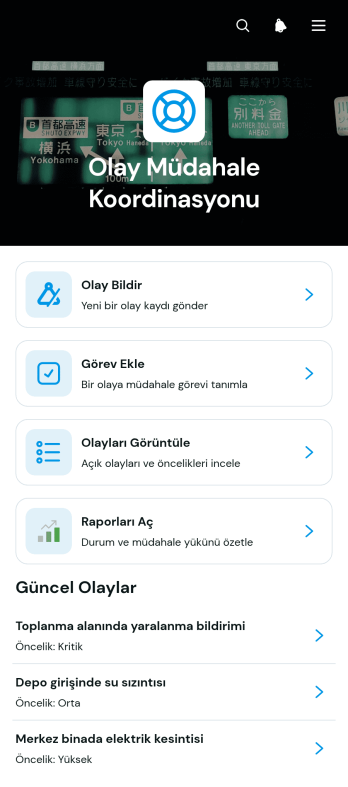 Olay Müdahale Koordinasyon Uygulama Șablonu