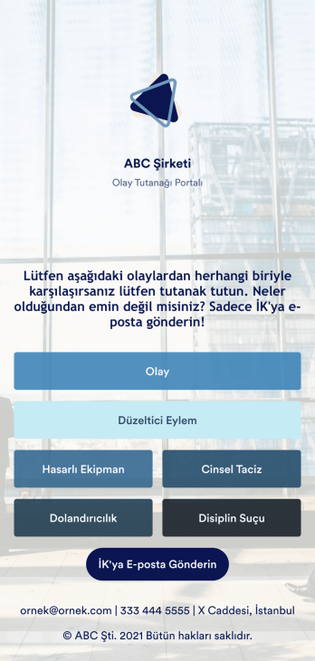 Olay Tutanağı Uygulaması Template