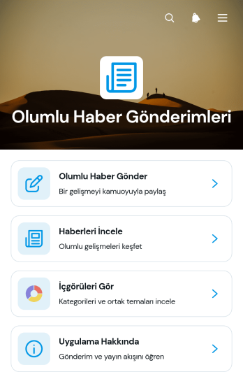Olumlu Haber Gönderme Uygulama Șablonu