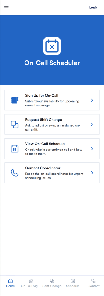 On-Call Scheduler App Template