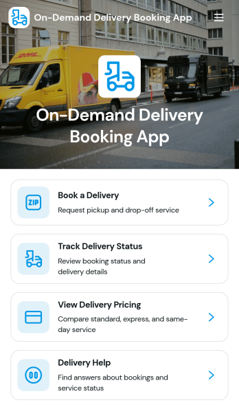 On-Demand Delivery Booking App Template