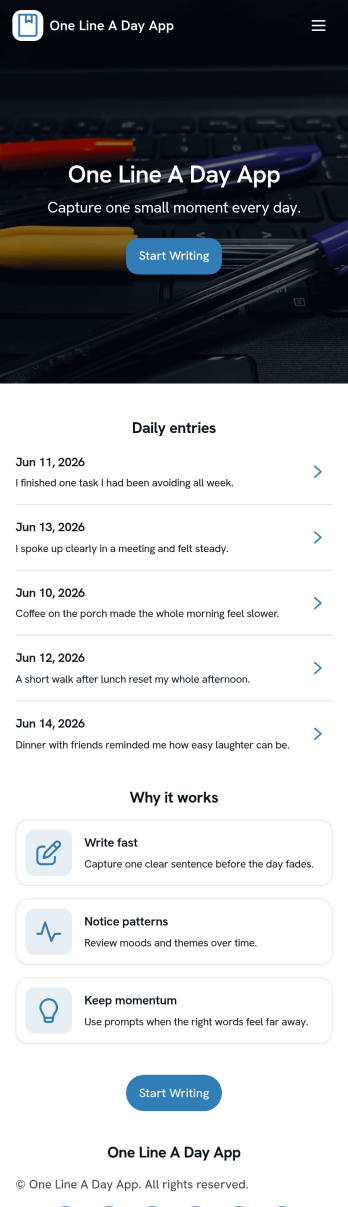 One Line a Day App Template