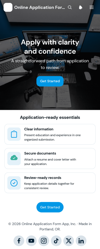Online Application Form App Template
