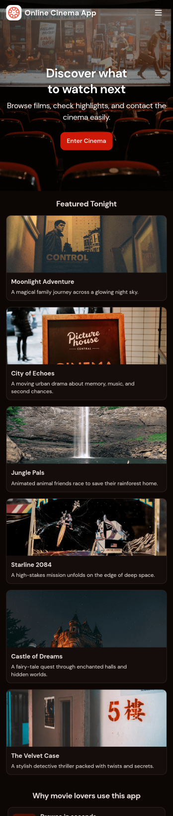 Custom Online Cinema App