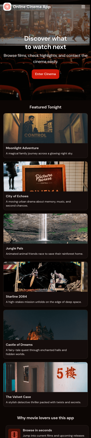 Custom Online Cinema App