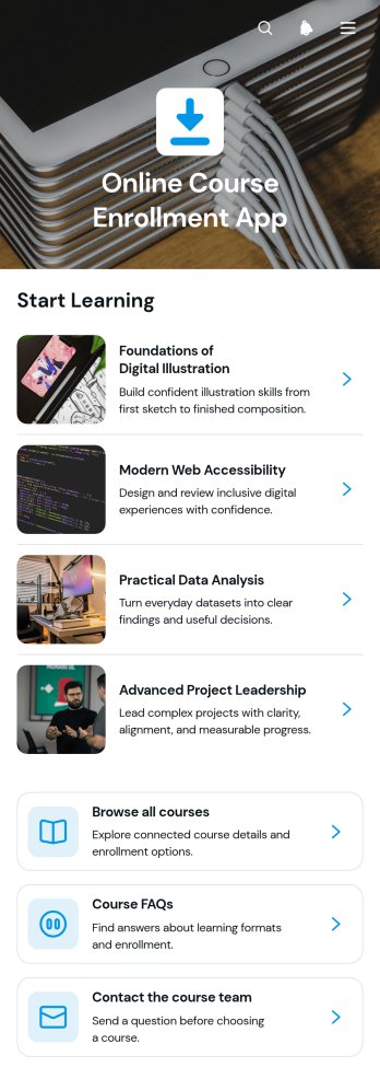 Online Course Enrollment App Template