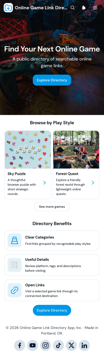 Online Game Link Directory App Template