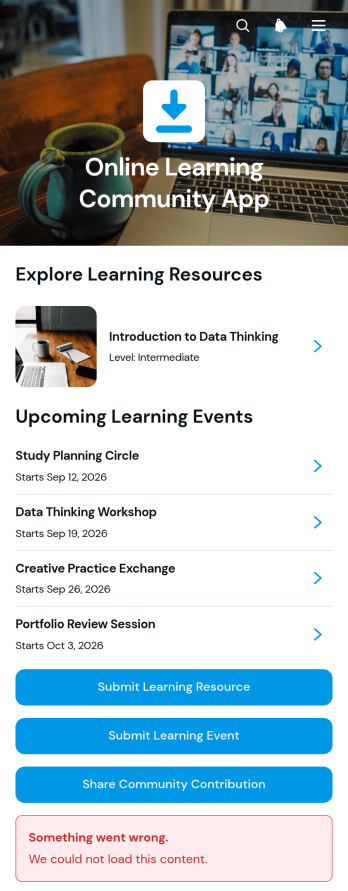 Online Learning Community App Template