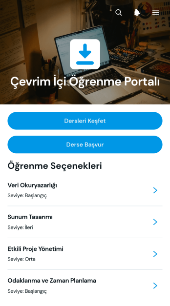 Online Öğrenme Portalı Uygulama Șablonu