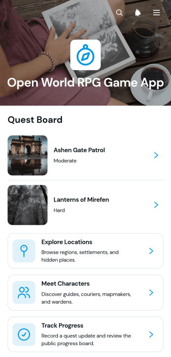 Open World RPG Game App Template