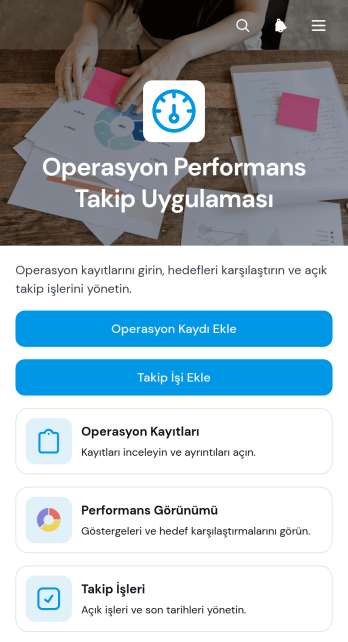 Operasyon Performansı Takip Uygulama Șablonu