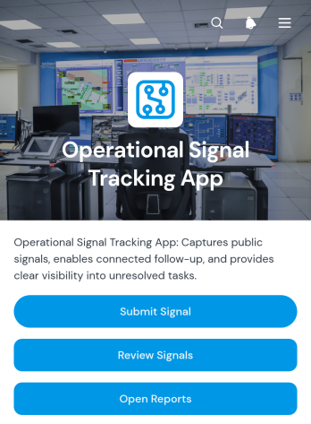 Operational Signal Tracking App Template