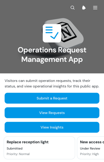 Operations Request Management App Template