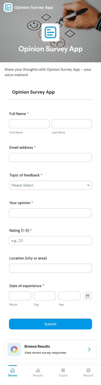 Opinion Survey App Template