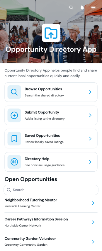Opportunity Directory App Template