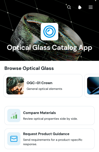 Optical Glass Catalog App Template