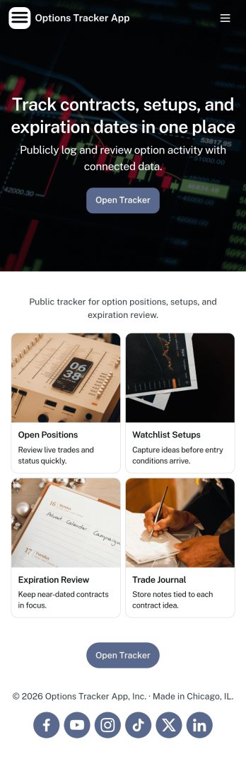 Options Tracker App Template