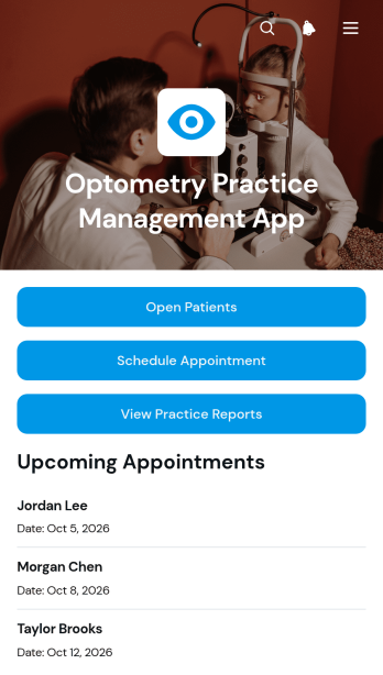 Optometry Practice Management App Template