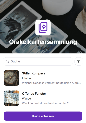 Orakelkarten-Sammlungs-App