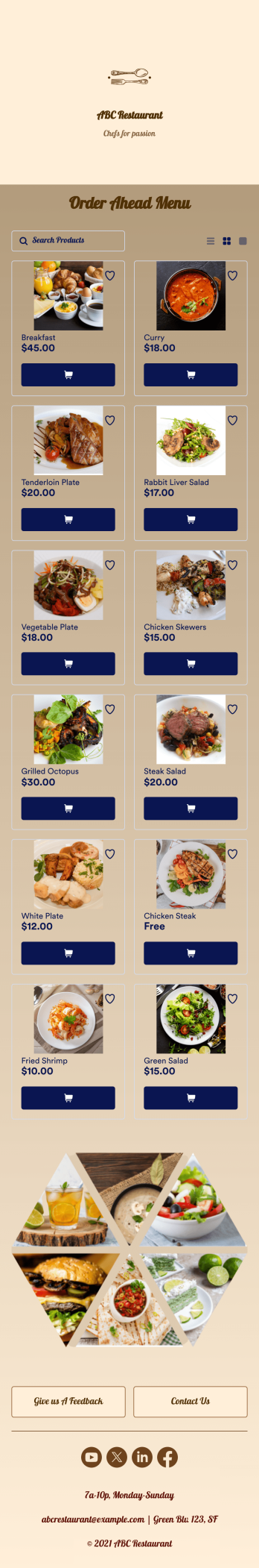 Order Ahead App Template