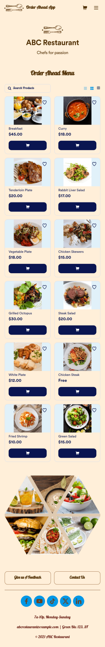 Order Ahead App Template