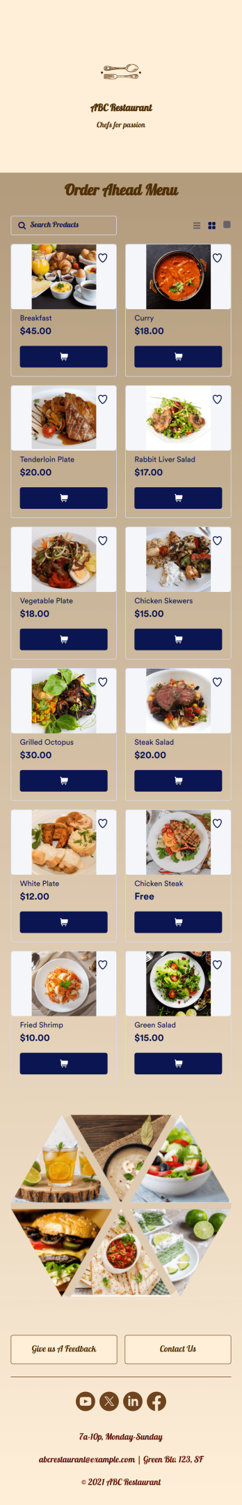 Order Ahead App Template