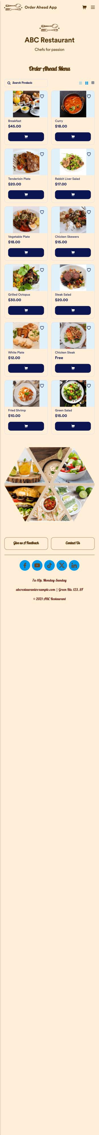 Order Ahead App Template