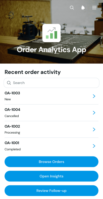 Order Analytics App Template