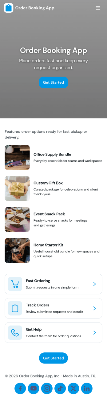 Order Booking App Template