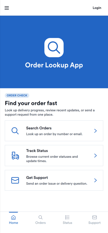 Order Lookup App Template